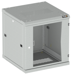 Шкаф настенный 19", 18U TLK TWC-186045-R-G-GY стеклянная дверь, Ш600хВ904хГ450мм, 2 пары монтажных направляющих, серый