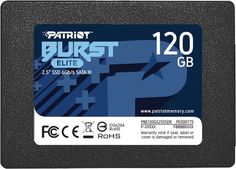 Накопитель SSD 2.5 Patriot Memory PBE120GS25SSDR Burst Elite 120GB SATA 6Gb/s 3D TLC 450/320MB/s IOPS 40K/40K MTBF 2M