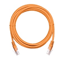 Кабель патч-корд U/UTP 5e кат. 1м Netlan EC-PC4UD55B-BC-PVC-010-OR-10 2хRJ45/8P8C, T568B, Molded, BC (чистая медь), PVC нг(B), оранжевый, уп-ка 10шт.