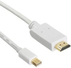 Кабель интерфейсный mini DisplayPort - HDMI Buro BHP MDPP-HDMI-2 1.2v, 2м. позолоченные контакты белый
