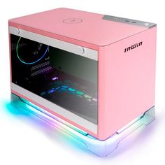Корпус mini-ITX InWin A1 PLUS 6136764 розовый, 650W, с окном, 2*USB 3.0, audio