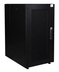 Шкаф напольный 19", 22U Datarex DR-721101 телекоммуникационный 600х600, передняя дверь перфорация, задняя стенка перфорированная, черный