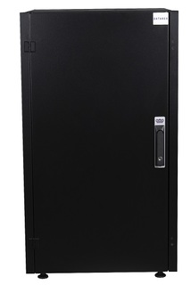 Шкаф напольный 19", 22U Datarex DR-710101 телекоммуникационный 600х600, передняя дверь металл, задняя стенка сплошная, металл, черный