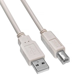 Кабель интерфейсный USB 2.0 Buro USB2.0-AM/BM 1.8м серый