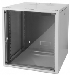 Шкаф настенный 19", 4U Datarex DR-600510 телекоммуникационный 600х450, дверь стекло, серый