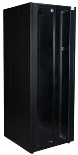 Шкаф напольный 19", 42U Datarex DR-738561 телекоммуникационный 800х1200, двойная передняя дверь стекло, двойная задняя металлическая дверь, черный