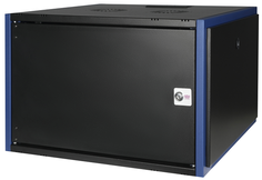 Шкаф настенный 19", 15U Datarex DR-610321 телекоммуникационный 600х600, дверь металл, черный
