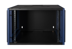 Шкаф настенный 19", 4U Datarex DR-600521 телекоммуникационный 600х600, дверь стекло, черный