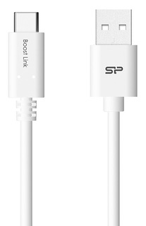 Кабель интерфейсный Silicon Power SP1M0ASYLK10AC1W Type-C-USB для зарядки и синхронизации 1м, пластик, white