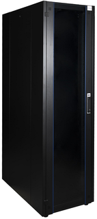 Шкаф напольный 19", 42U Datarex DR-700531 телекоммуникационный 600х1000, передняя дверь стекло, задняя стенка сплошная, металл, черный