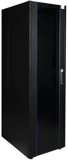 Шкаф напольный 19", 32U Datarex DR-700311 телекоммуникационный 600х800, передняя дверь стекло, задняя стенка сплошная, металл, черный
