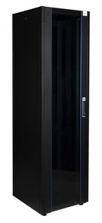 Шкаф напольный 19", 22U Datarex DR-700111 телекоммуникационный 600х800, передняя дверь стекло, задняя стенка сплошная, металл, черный