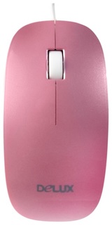 Мышь Delux DLM-111 розово-белая, 1000dpi, USB (2 кн+скролл) 6938820400974P