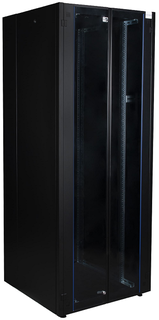 Шкаф напольный 19", 42U Datarex DR-738541 телекоммуникационный 800х1000, двойная передняя дверь стекло, двойная задняя металлическая дверь, черный