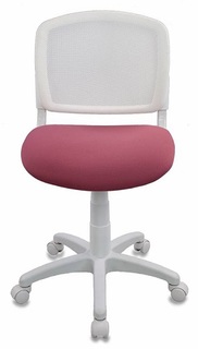 Кресло Бюрократ CH-W296NX белое/розовое, спинка сетка