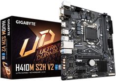 Материнская плата mATX GIGABYTE H410M S2H V2 (LGA1200, H470, 2*DDR4(2933), 4*SATA 6G, M.2, 3*PCIE, 7.1CH, Glan, 4*USB 3.2, D-Sub/DVI-D/HDMI)