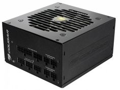 Блок питания ATX Cougar GEX850 модульный, Разъем PCIe-6шт, v2.31, 850W, Active PFC, 120mm Fan, 80 Plus Gold, LLC converter, DC-DC, Japanese capacitors