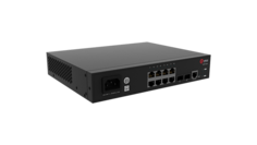 Коммутатор PoE QTECH QSW-4610-10T-POE-AC L2, 8*10/100/1000BASE-TX, 2*100/1000Base-X SFP, 8K MAC-адресов, 4К VLAN, 8 Queue, 100-240V АС, POE 124W