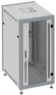 Шкаф напольный 19", 18U SYSMATRIX SL 6618.713 600x600x935mm (ШхГхВ) передняя дверь стеклянная, задняя дверь перфорированная, поворотная ручка с замком