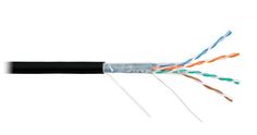Кабель витая пара F/UTP 5e кат. 4 пары NIKOLAN NKL 4200C-BK 24AWG(0.50 мм), медь, одножильный (solid), внутренний, LSZH, нг(A)-HFLTx, чёрный, уп/305м