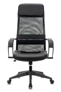 Кресло Бюрократ CH-608 CH-608/BLACK руководителя, цвет черный TW-01, сиденье черный TW-11 искусст.кожа/сетка/ткань с подголов. крестовина пластик