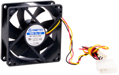 Вентилятор для корпуса Chieftec AF-0825S (80x80x25 мм, подшипник скольжения, 2200rpm, 24-26дБ, 24 CFM, 3-pin)