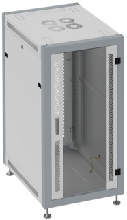 Шкаф напольный 19", 22U SYSMATRIX SL 6022.714 600x1000x1100mm (ШхГхВ) передняя дверь стеклянная, задняя дверь двухстворчатая перфорированная, поворотн