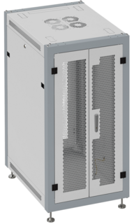 Шкаф напольный 19", 27U SYSMATRIX SL 6027.744 600x1000x1330mm (ШхГхВ) передняя дверь двухстворчатая перфорированная, задняя дверь двухстворчатая перфо