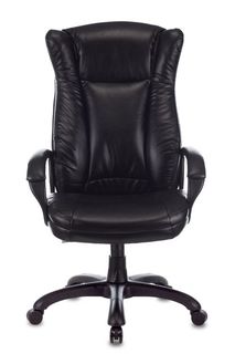 Кресло офисное Бюрократ CH-879N руководителя, цвет черный Leather Venge Black искусственная кожа крестовина пластик
