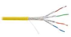 Кабель витая пара S/FTP 7A кат. 4 пары NIKOLAN NKL 4375C-YL 22AWG(0.58 мм), медь, одножильный (solid), внутренний, LSZH, нг(A)-HFLTx, оранжевый, уп/50