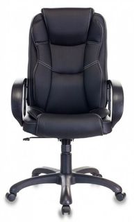 Кресло офисное Бюрократ CH-839 руководителя, цвет черный Leather Black искусственная кожа, крестовина пластик