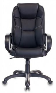 Кресло Бюрократ CH-839 CH-839/BLACK руководителя, цвет черный Leather Black искусственная кожа, крестовина пластик