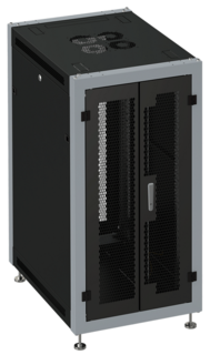 Шкаф напольный 19", 27U SYSMATRIX SL 6027.944 600x1000x1330mm (ШхГхВ) передняя дверь двухстворчатая перфорированная, задняя дверь двухстворчатая перфо
