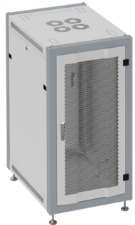 Шкаф напольный 19", 18U SYSMATRIX SL 6018.732 600x1000x935mm (ШхГхВ) передняя дверь перфорированная, задняя дверь сплошная металлическая, поворотная р