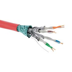 Кабель витая пара F/FTP 5e кат. 4 пары DKC RN5EFFA04RD 24AWG(0.51 мм), медь, одножильный (solid), внутренний, LSZH, нг(A)-FRHF, красный, уп/305м RAM