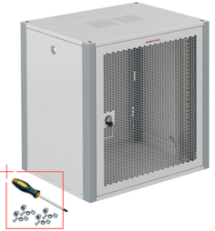 Шкаф настенный 19", 9U SYSMATRIX WP 6609.730 600x600x450mm (ШхГхВ) дверь перфорированная, серый (RAL 7035/RAL7000)