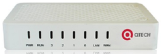Шлюз QTECH QVI-2104-FXO 4*FXO, 10/100BASE-T (LAN), 10/100BASE-T (WAN), внешний БП (12В), 100-240В AC