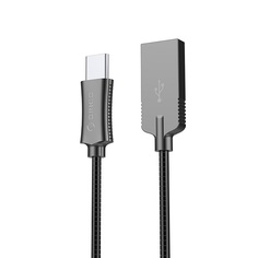 Кабель интерфейсный USB 2.0-Type C Orico HTS-10-BK 1 м., круглый, оплетка металл, черный