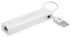 Разветвитель USB 2.0 GCR GCR-AP03 Хаб на 3 порта + 10/100Mbps Ethernet Network