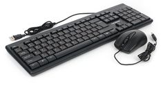 Клавиатура и мышь Garnizon GKS-126 черные, 104 кл, 3кн, 1000 DPI, кабель 1.5м Гарнизон