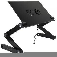 Столик для ноутбуков Crown CMLS-115B CM000002061 до 17”, размеры панели (ДхШ) 42х27.5см, регулируемая высота до 48см, два кулера, питание от USB
