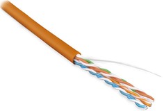 Кабель витая пара U/UTP 5e кат. 4 пары Hyperline UUTP4-C5E-S24-IN-LSZH-OR-100 24AWG(0.51 мм), медь, одножильный (solid), внутренний, LSZH, нг(A)-HF, о