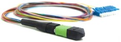 Кабель волоконно-оптический 50/125, 12 волокон Hyperline FH-B9-503-MPOM12/PR-12LC/PR-0.5M-LSZH «гидра» 1xMPO(папа)/PC-12xLC/PC, (OM3), 10G, LSZH, 0.5
