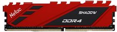Модуль памяти DDR4 16GB Netac NTSDD4P32SP-16R Shadow PC4-25600 3200MHz CL16 радиатор red 1.35V