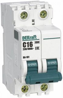 Автоматический выключатель DEKraft 11072DEK ВА-101 - 2P, тип хар-ки C, 63 А, 230 В AC, 4.5кА