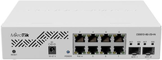 Коммутатор управляемый Mikrotik CSS610-8G-2S+IN Cloud Smart with 8xGigabit ports, 2xSFP+ cages, SwOS, desktop case, PSU