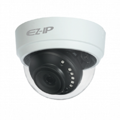 Видеокамера EZ-IP EZ-HAC-D1A21P-0280B купольная, 1/2.7" 2Мп КМОП 25к/с при 1080P, 25к/с при 720P; 2.8мм фиксированный объектив