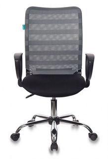 Кресло офисное Бюрократ CH-599AXSL цвет серый TW-32K03, сиденье черное TW-11 сетка/ткань крестовина металл хром