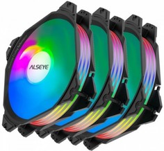 Вентилятор для корпуса ALSEYE M120-PB M120-PB KIT 120x120x25mm, 800-1700rpm, 23 - 68 CFM, 16.2 - 33dBA, 4-pin PWM, 3-pack RTL
