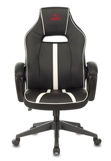 Кресло игровое Бюрократ VIKING ZOMBIE A3 WH цвет черный/белый, искусственная кожа, крестовина пластик